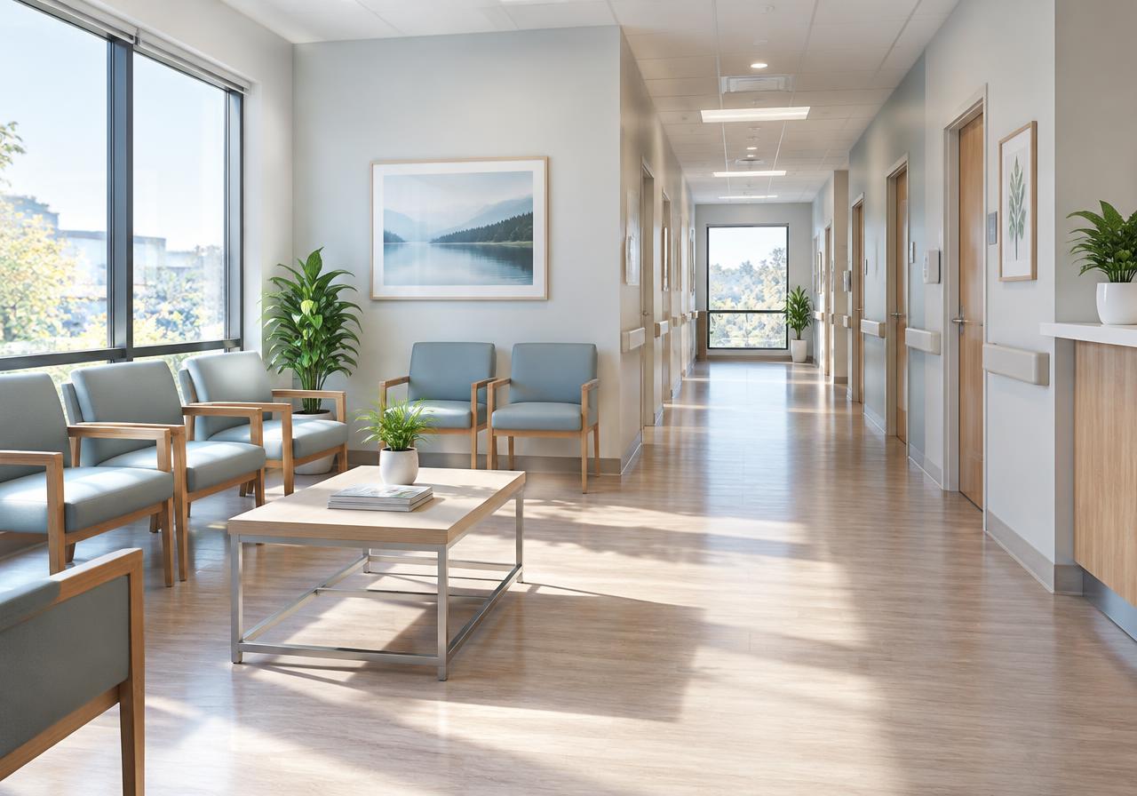Clean medical office waiting area